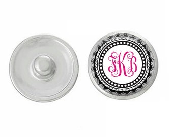 Black Letter L Snap Charm - 20MM Monogram Enamel Button For Necklaces, Bracelets, Keychains
