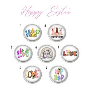 Spring Snap Charm - Easter Bunny - Love - Glass or Hand Pressed Snap for Snap Jewelry - Interchangeable Snap for Jewelry