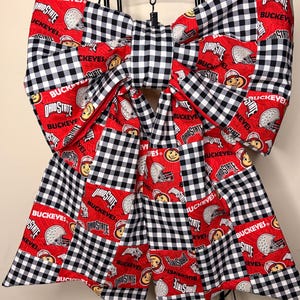 Noeud de porte OSU matelassé fait main, décor de porche de ferme en patchwork