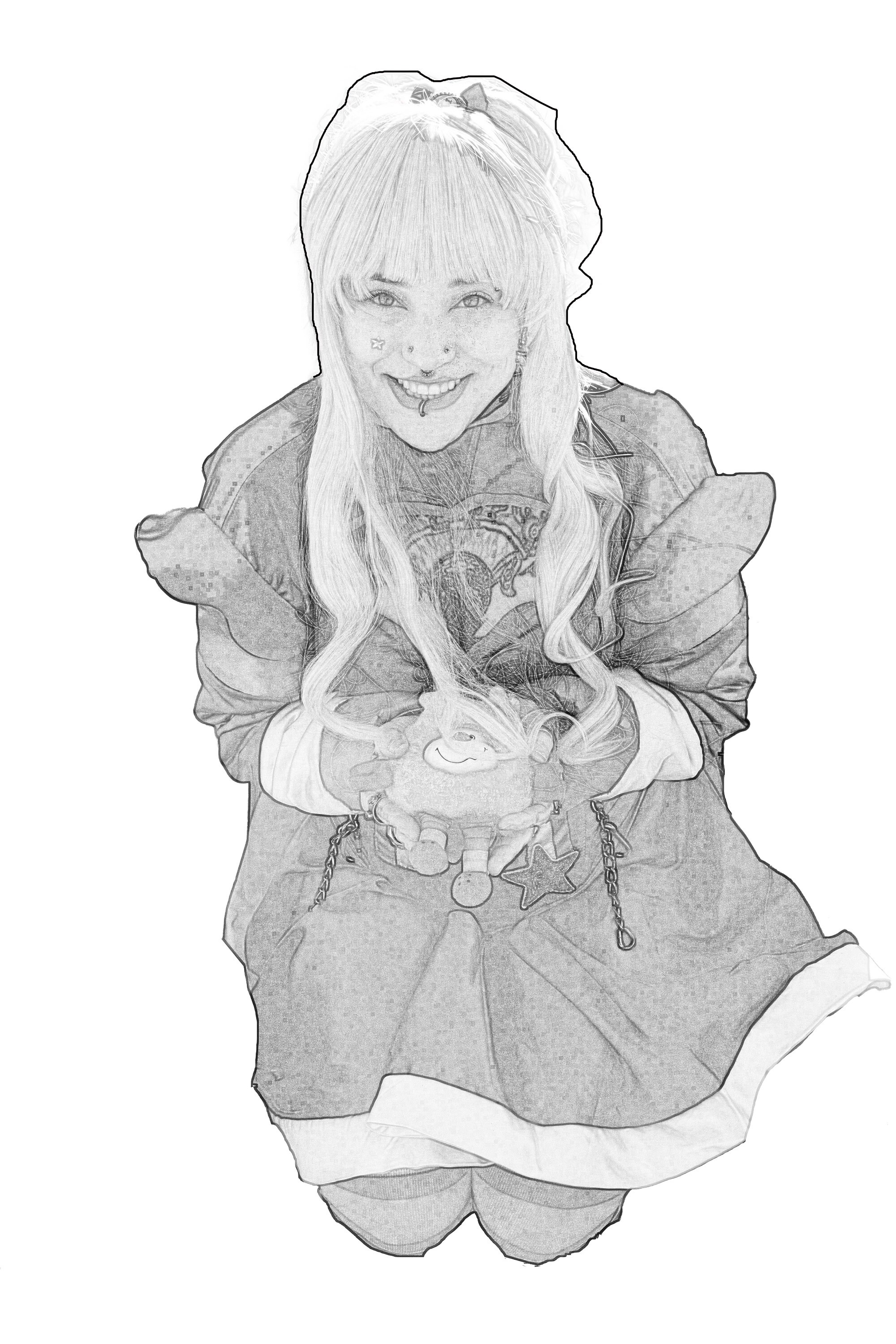 Rainbow Girl Coloring Page - Etsy