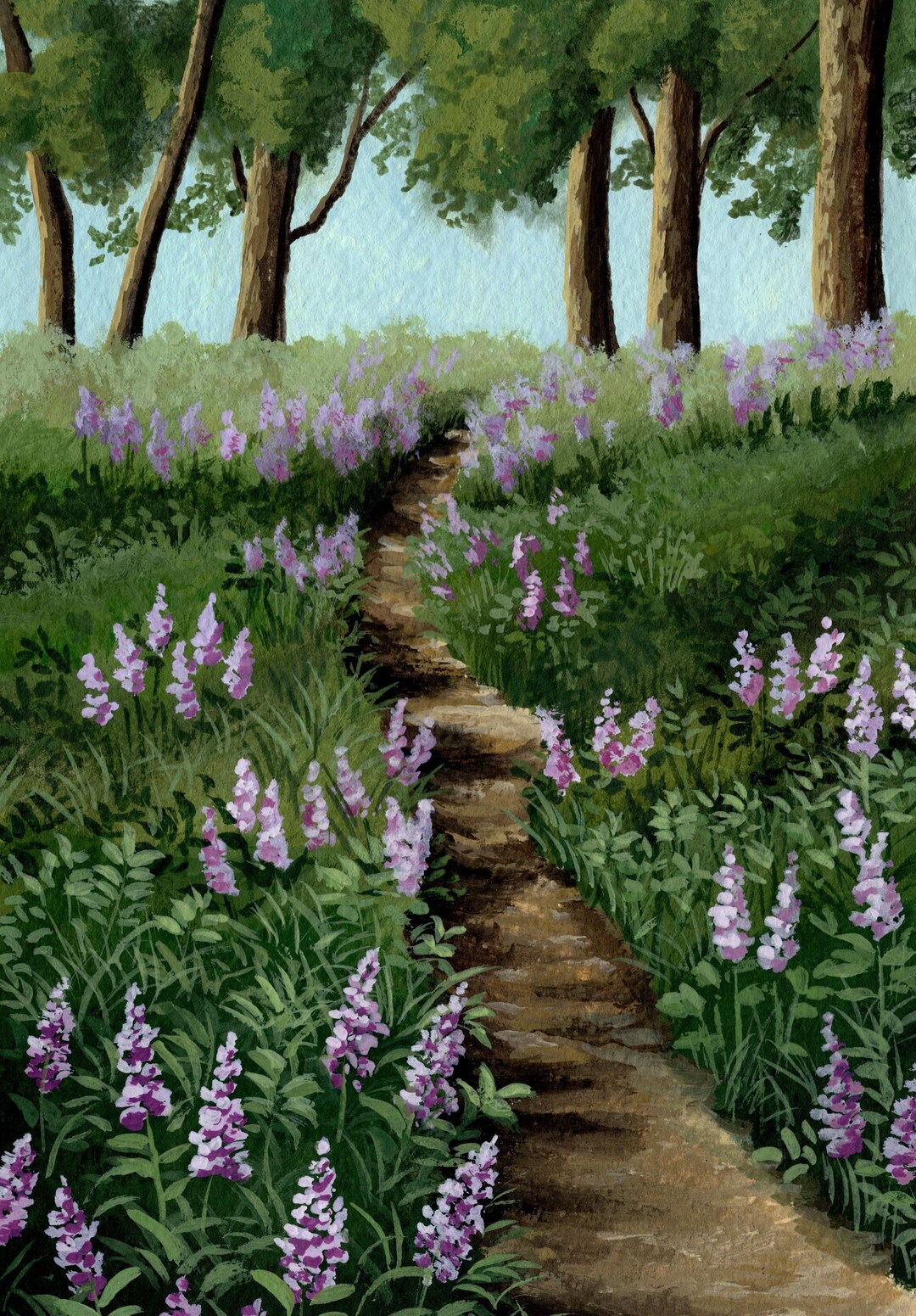 Gouache Pathways Art Print |