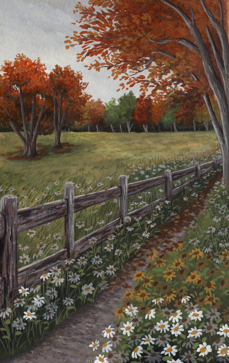Gouache Pathways Art Print |