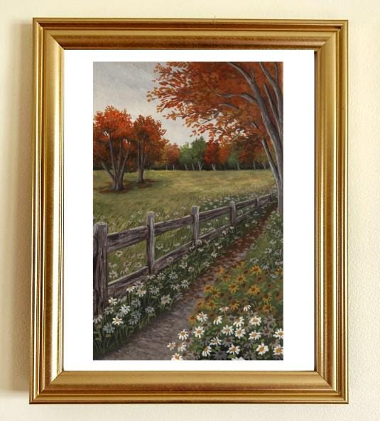 Gouache Pathways Art Print |