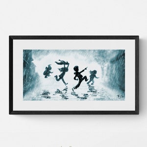 Kids in the Rain - Rainy Day 10x20 inch Unframed Art Print