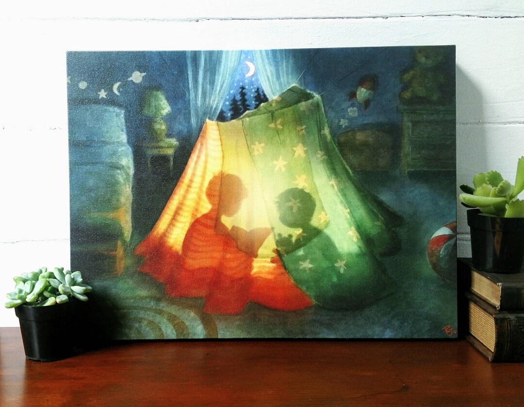 Blanket Fort Art Print - Wall Art for Kids Room. Gift for Brothers ...