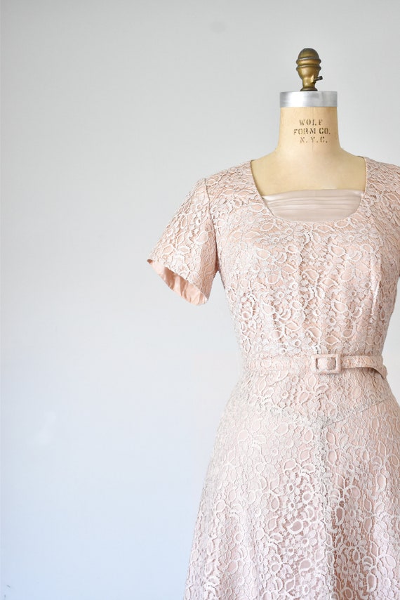 Mel lace dress, blush 1950s dress, 50s dress, mid… - image 5