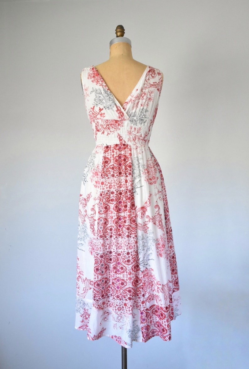 Ananda floral gauze maxi dress, sleeveless tank dress, 90s vintage wrap dress, plus size vintage, summer dress, erstwhile style image 4