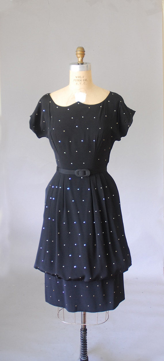 Julia rhinestones 1950s dress, pinup rockabilly d… - image 3