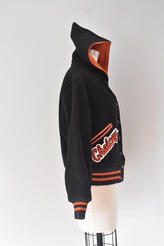 Chelcey wool varsity jacket, black bomber jacket - image 6