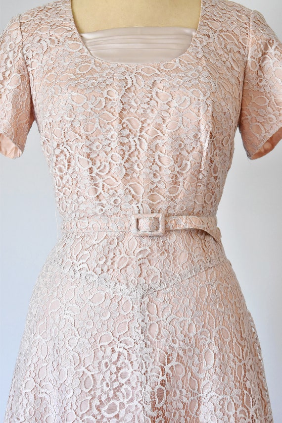Mel lace dress, blush 1950s dress, 50s dress, mid… - image 8