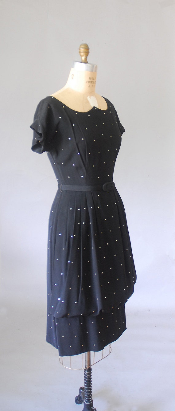 Julia rhinestones 1950s dress, pinup rockabilly d… - image 4