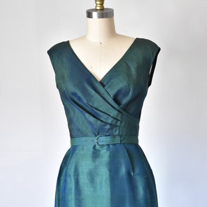 Mohan's 60s silk dress & jacket, 1960s green dress, vintage dresses, mod dress two piece set image 4