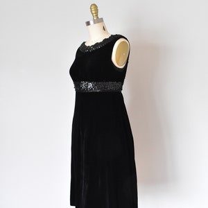Sophie 60s silk velvet dress, 1960s dress, mod sequin mini dress image 5