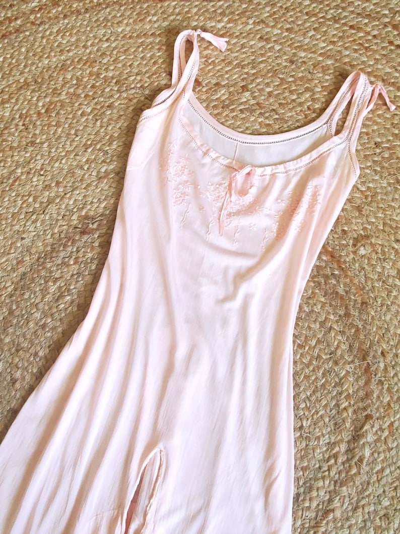 Shelby edwardian silk one piece romper, vintage lingerie, pink bloomers, step in, 1920s image 1