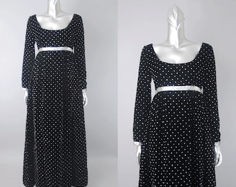 Vestido de noite Ceil Chapman em veludo preto com glitter