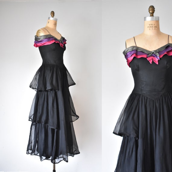 Miniver tiered 1940s dress, 1930s dress, maxi dre… - image 1