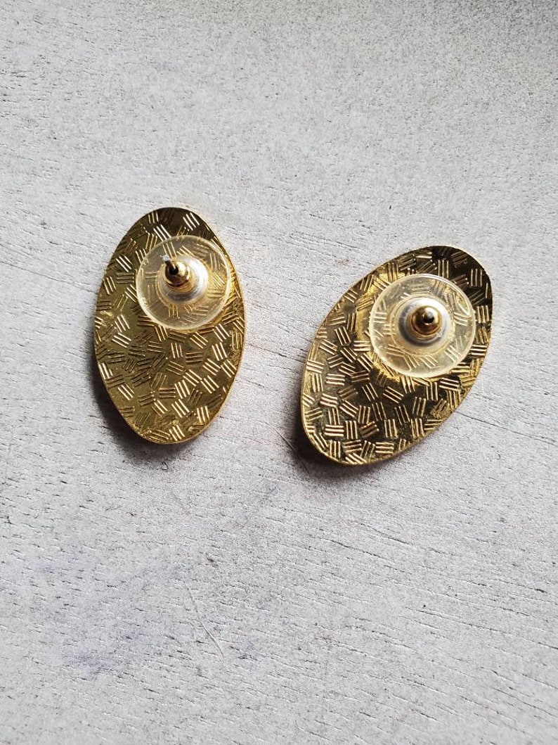 Myrna cloisonne vintage earrings, floral post earrings image 3