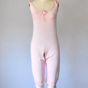 Shelby edwardian silk one piece romper, vintage lingerie, pink bloomers, step in, 1920s image 5