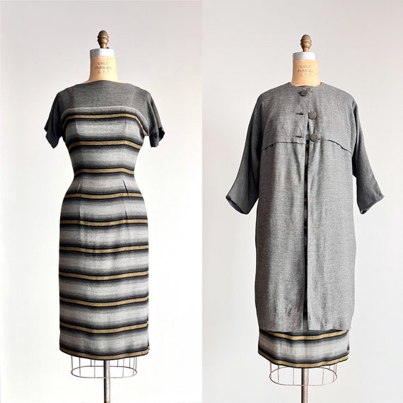 grey 50s dress Gray 1950s Halter V-Neck Swing Dress