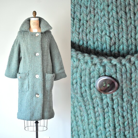 adela thick knitted trench cardigan jacket