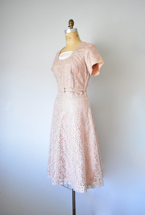 Mel lace dress, blush 1950s dress, 50s dress, mid… - image 6