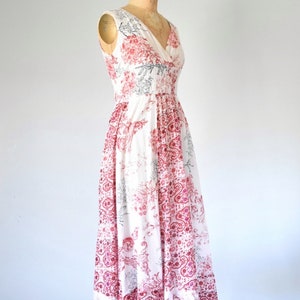 Ananda floral gauze maxi dress, sleeveless tank dress, 90s vintage wrap dress, plus size vintage, summer dress, erstwhile style image 5
