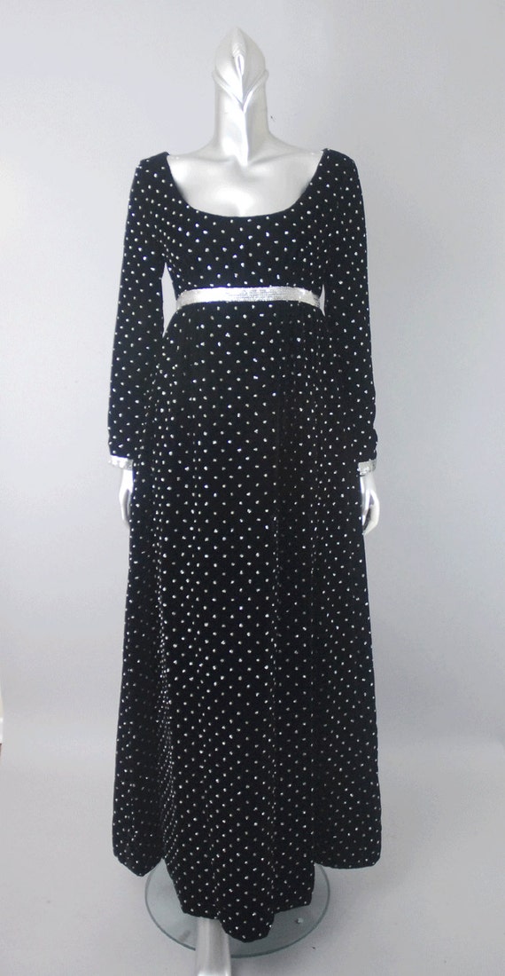 Ceil Chapman velvet evening gown, royalcore 1960… - image 2