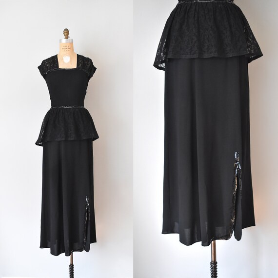 Gilda 40s rayon skirt suit, sequins womens suit, 1