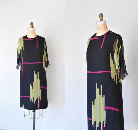 Teal Traina color block silk dress, mad men 1960s