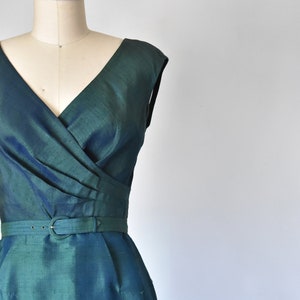 Mohan's 60s silk dress & jacket, 1960s green dress, vintage dresses, mod dress two piece set image 6