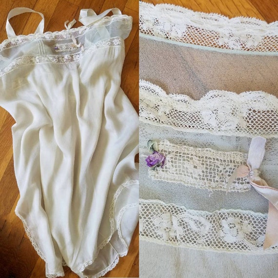 Giverny 1920s plus size silk step in, silk slip ro