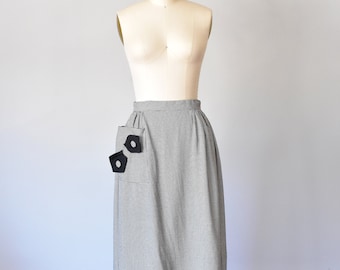 Saia vintage de cintura alta dos anos 1950