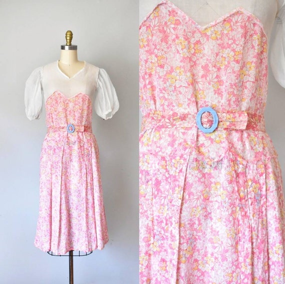 Francie floral 1920s dress, floral dress, cotton … - image 1