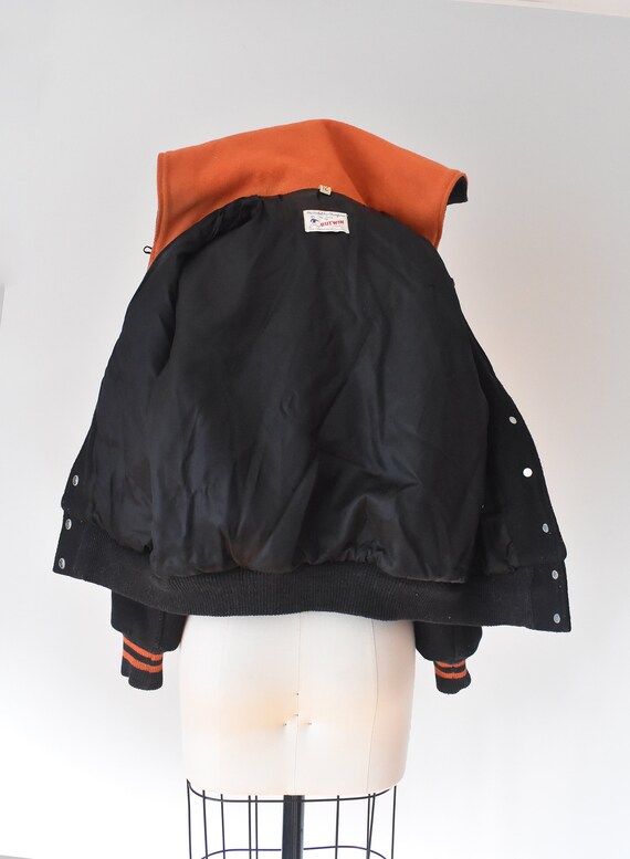 Chelcey wool varsity jacket, black bomber jacket - image 9