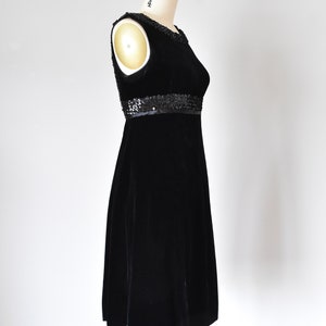 Sophie 60s silk velvet dress, 1960s dress, mod sequin mini dress image 8