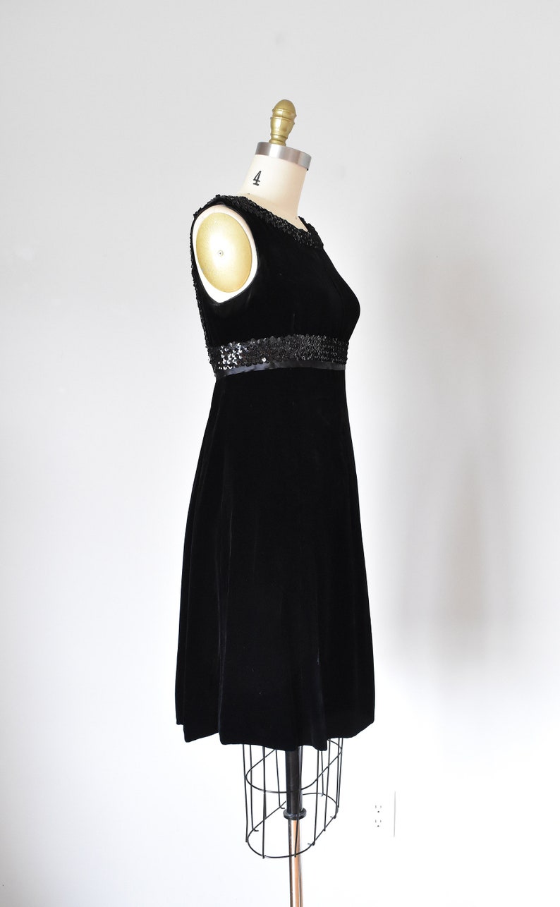 Sophie 60s silk velvet dress, 1960s dress, mod sequin mini dress image 8