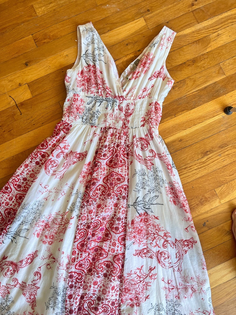 Ananda floral gauze maxi dress, sleeveless tank dress, 90s vintage wrap dress, plus size vintage, summer dress, erstwhile style image 3