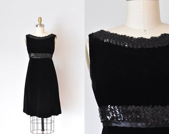 Sophie 60s silk velvet dress, 1960s dress, mod sequin mini dress