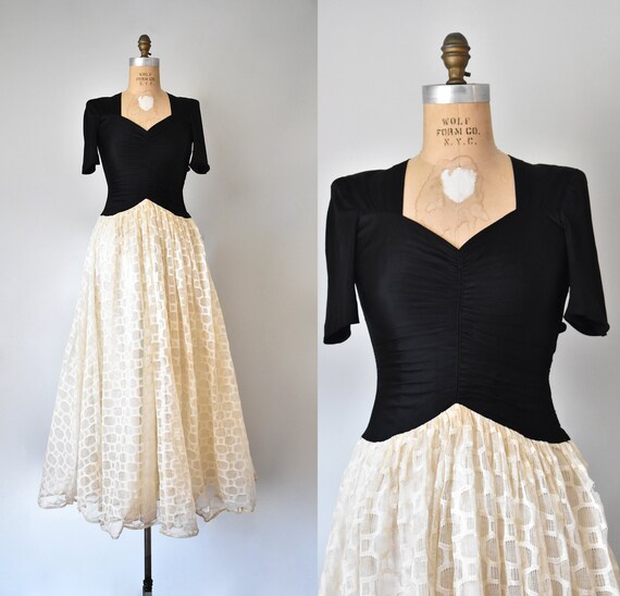 Picture Play rayon jersey 1930s dress, art deco 19