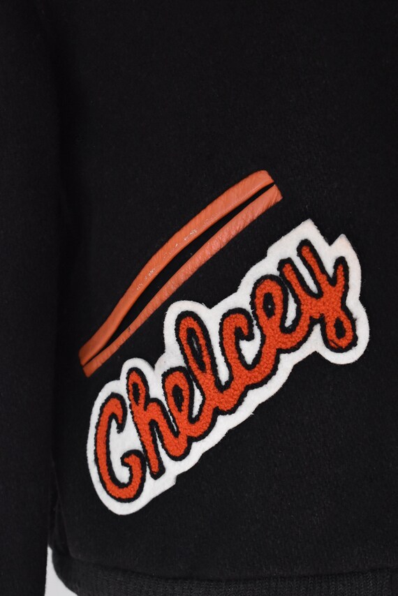 Chelcey wool varsity jacket, black bomber jacket - image 5