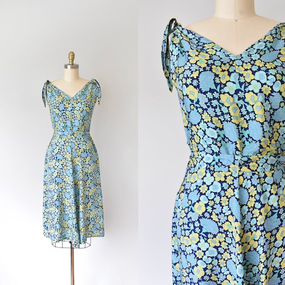 Iris floral 1950s dress, 50s dress, sundress women