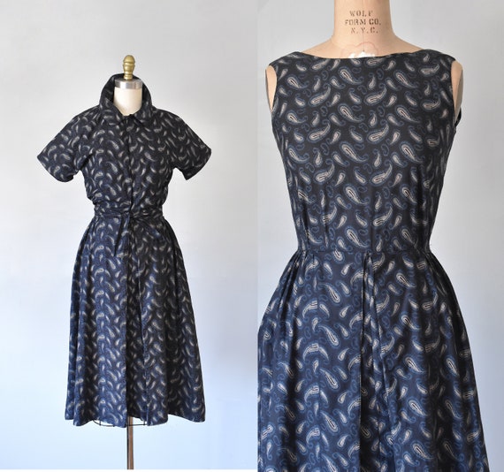 Trudy paisley 1960s dress and bolero jacket, 60s c