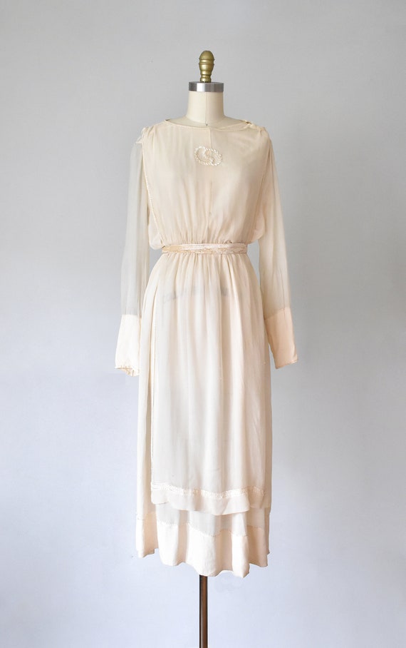 Belle silk & velvet edwardian dress, antique silk… - image 9