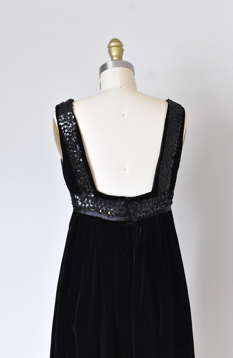 Sophie 60s silk velvet dress, 1960s dress, mod sequin mini dress image 7