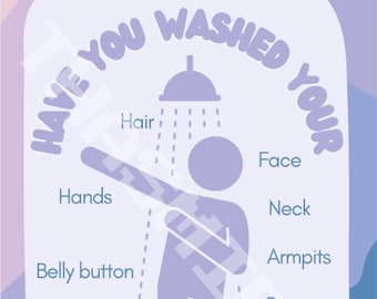 Shower Routine Chart: Visual Aid for Autism, ADHD (Digital Download)