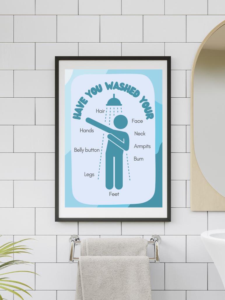 Kids Shower Routine Chart: Visual Aid for ADHD, Autism (digital ...