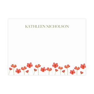 Hand-painted Poppy Field Stationery