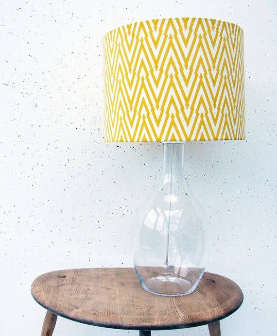 Items similar to Custom Lampshade Kit with Hand Printed Organic Fabric, 30cm on Etsy