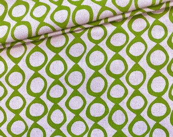 Pods hand printed fabric panel in organic cotton/linen fabric