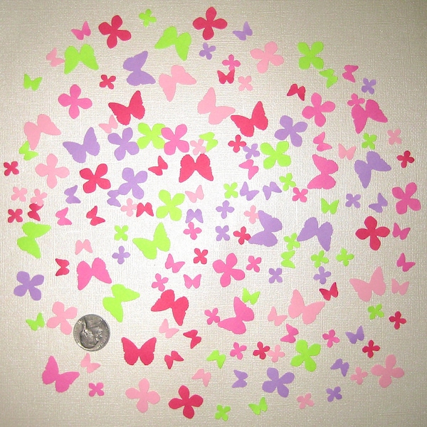 MARTHA STEWART PUNCH Small Butterflies and Flowers 150 Punchies Die Cuts Embellishments